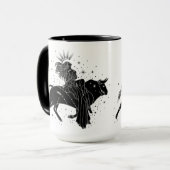牡牛座の踊る女の子 15oz ブラックリム マグ (正面左)