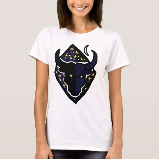 牡牛座の雄牛のジグザグTシャツ - 強い牡牛座のエネルギー Tシャツ (正面)