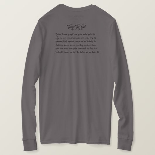 牡牛座ロンT Tシャツ (デザイン裏面)