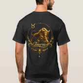 牡牛座 ユニークな星座デザイン Tシャツ (裏面)