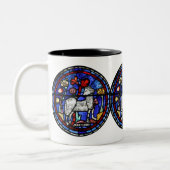 牡羊占星術ゴシック色ステンドグラス窓マグカップ ツートーンマグカップ (左)