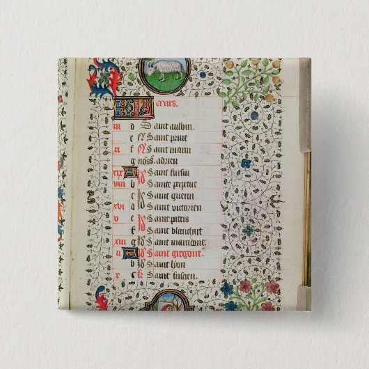 牡羊座および人の伐採の木 缶バッジ (正面)