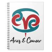 牡羊座とがん〔占星術の〕十二宮図カップル占星術 ノートブック (正面)
