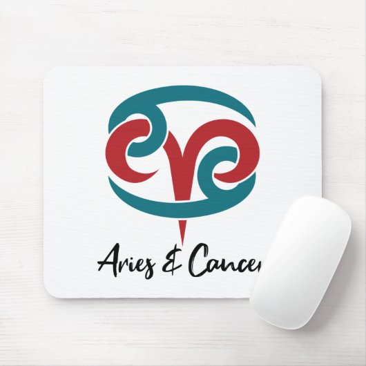 牡羊座とがん〔占星術の〕十二宮図カップル占星術 マウスパッド (マウス)