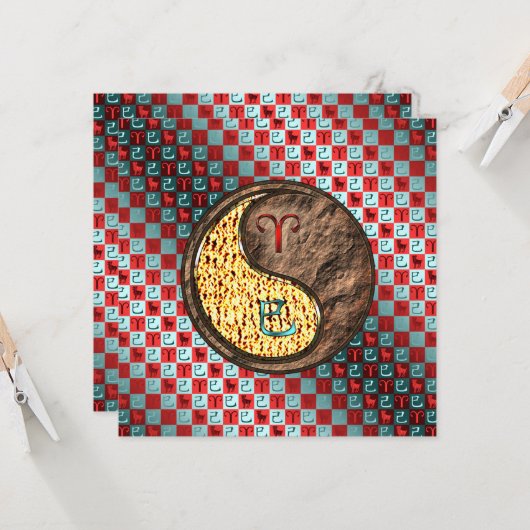 牡羊座とアースネーク カード (正面/裏面インサイチュ)