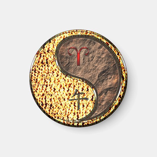 牡羊座とアースホース マグネット (正面)