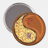 牡羊座とウッドボア マグネット (正面/裏面)