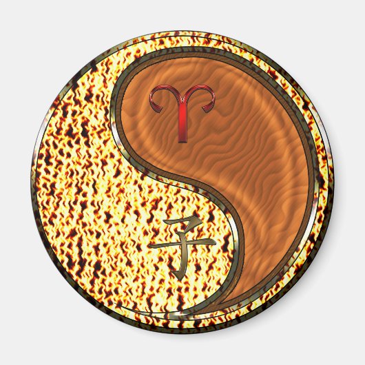 牡羊座とウッドラット マグネット (正面)