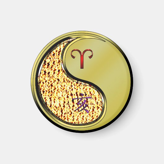 牡羊座とメタルボア マグネット (正面)