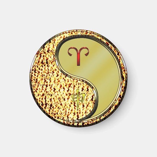 牡羊座とメタルモンキー マグネット (正面)