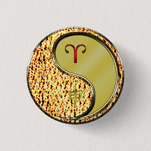 牡羊座とメタルモンキー 缶バッジ (正面)