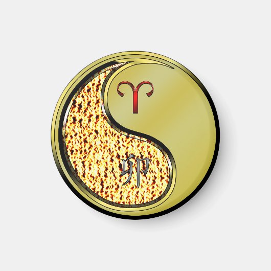 牡羊座とメタルラビット マグネット (正面)