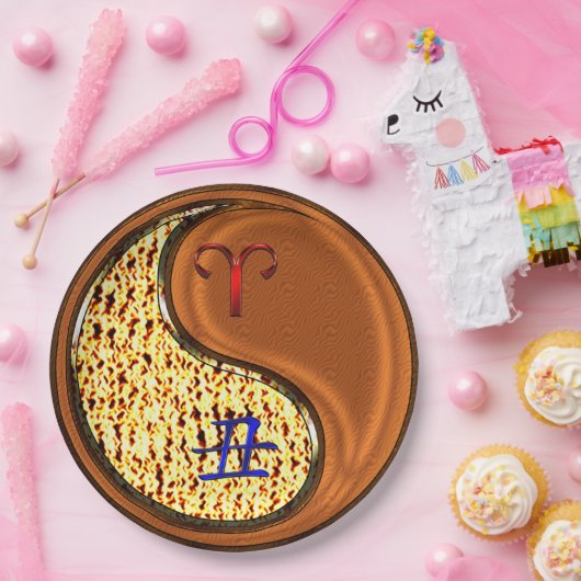 牡羊座と木牛 ペーパープレート (パーティー)