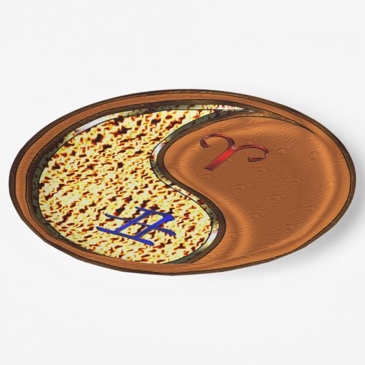 牡羊座と木牛 ペーパープレート (アングル)