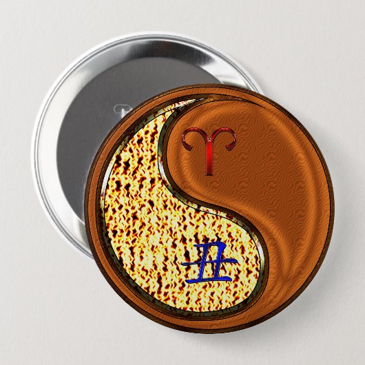 牡羊座と木牛 缶バッジ (正面&裏面)