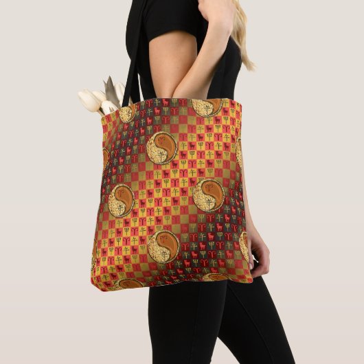 牡羊座と木馬 トートバッグ (クローズアップ)