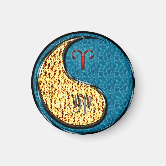 牡羊座と水兎 マグネット (正面)