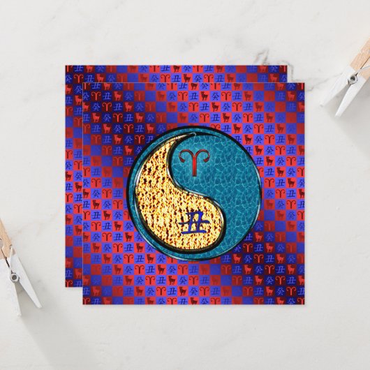 牡羊座と水牛 カード (正面/裏面インサイチュ)