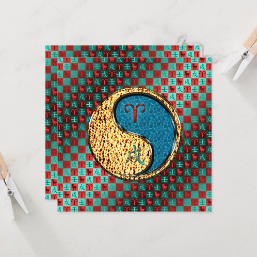 牡羊座と水犬 カード (正面/裏面インサイチュ)