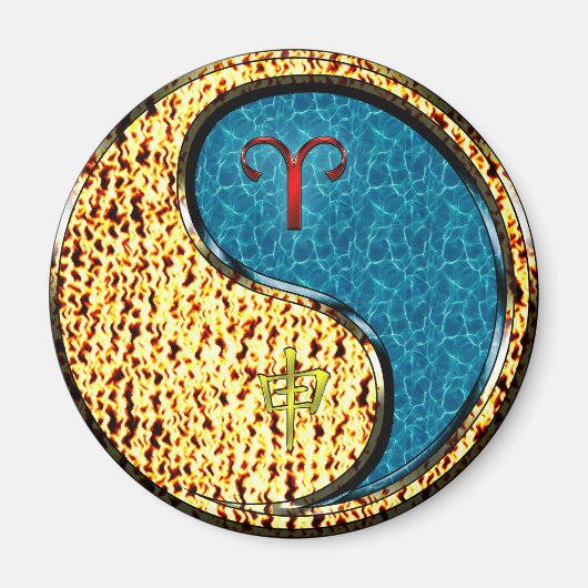 牡羊座と水猿 マグネット (正面)