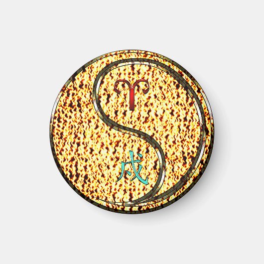 牡羊座と消防犬 マグネット (正面)