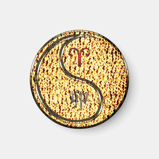 牡羊座と火のウサギ マグネット (正面)