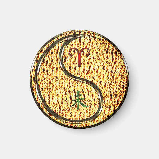 牡羊座と火ヤギ マグネット (正面)