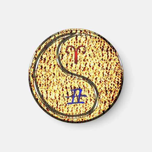 牡羊座と火牛 マグネット (正面)