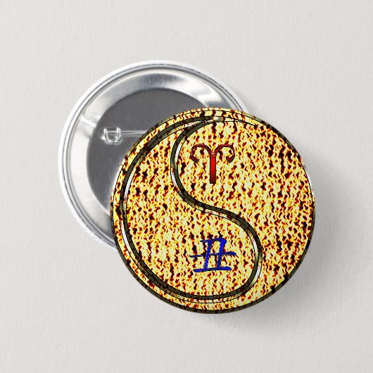 牡羊座と火牛 缶バッジ (正面&裏面)