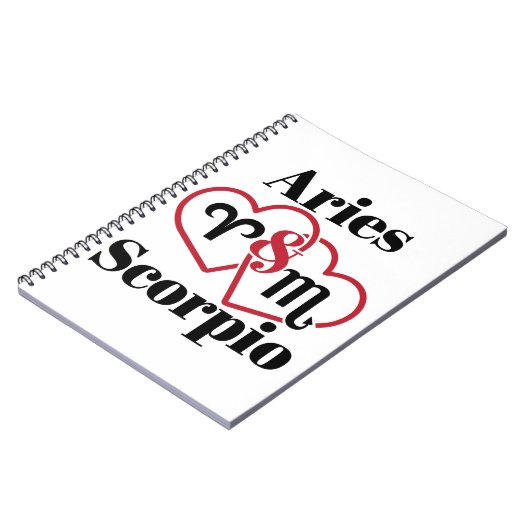 牡羊座と蠍座カップル〔占星術の〕十二宮図占星術ハート ノートブック (左側)