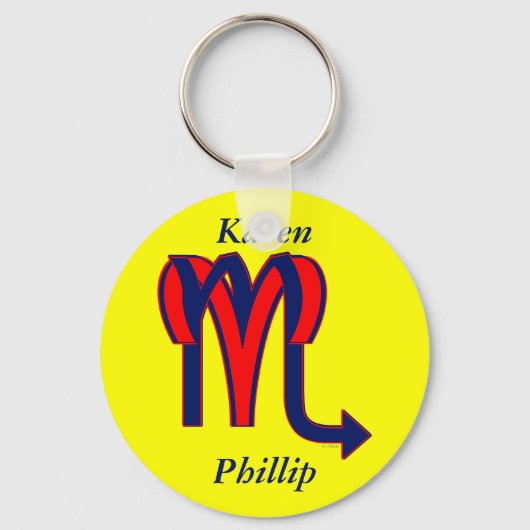 牡羊座と蠍座 キーホルダー (正面)