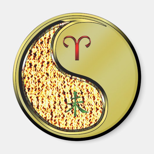 牡羊座と金属ヤギ マグネット (正面)