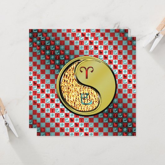 牡羊座と金属製のヘビ カード (正面/裏面インサイチュ)