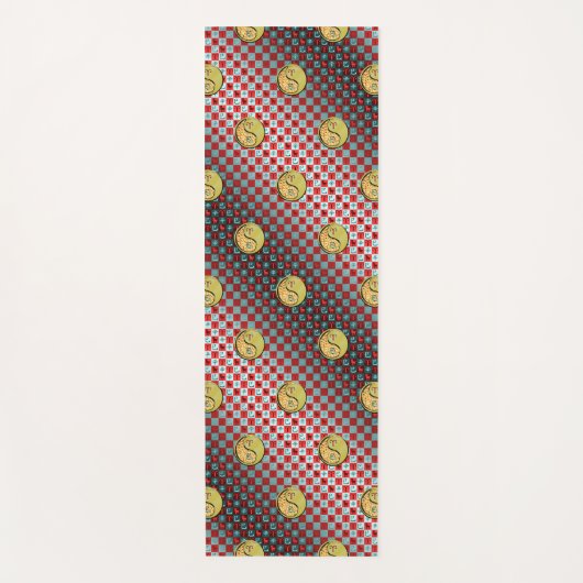 牡羊座と金属製のヘビ ヨガマット (正面)