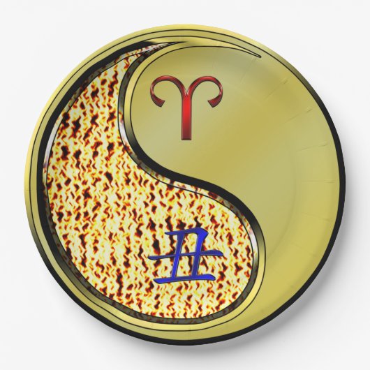 牡羊座と金属製の牛 ペーパープレート (正面)