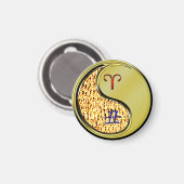 牡羊座と金属製の牛 マグネット (正面/裏面)