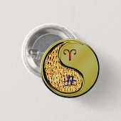 牡羊座と金属製の牛 缶バッジ (正面&裏面)