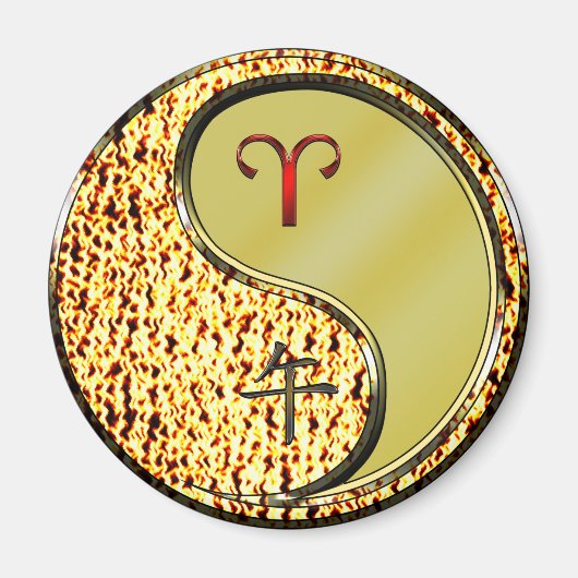 牡羊座と金馬 マグネット (正面)