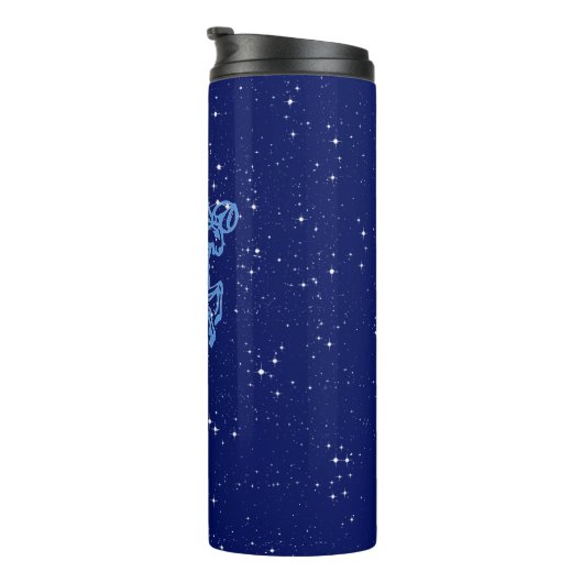 牡羊座と〔占星術の〕十二宮図の星付きサイン タンブラー (回転右)