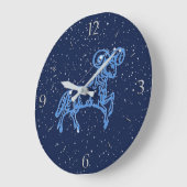 牡羊座と〔占星術の〕十二宮図の星付きサイン ラージ壁時計 (傾斜)