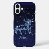 牡羊座と〔占星術の〕十二宮図の星付きサイン Case-Mate iPhoneケース (裏面)