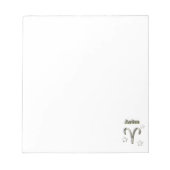 牡羊座のクロム記号 ノートパッド (正面)