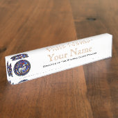 牡羊座のゴシック様式ステンドグラスのWindowsの机用ネームプレート デスクネームプレート (側面)