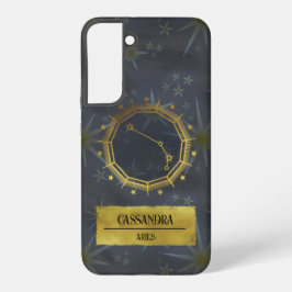 牡羊座のダーク・ゾディアック占星術: ブラック&ゴールド SAMSUNG GALAXY S22+ケース