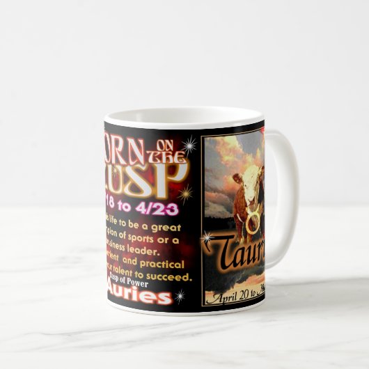 牡羊座のトーラスの先端の占星術 コーヒーマグカップ (正面右)
