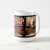 牡羊座のトーラスの(占星術の)十二宮図の先端15のozの大きいマグ コーヒーマグカップ (正面右)