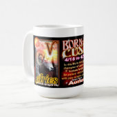 牡羊座のトーラスの(占星術の)十二宮図の先端15のozの大きいマグ コーヒーマグカップ (正面左)