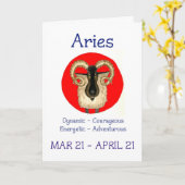 牡羊座のバースデー・カード カード (黄色い花)