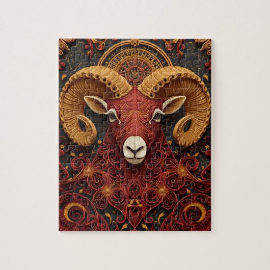 牡羊座のペーパークイリング ジグソーパズル (縦)
