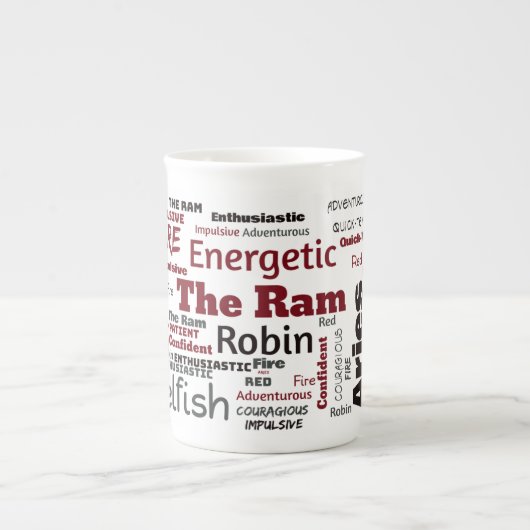 牡羊座のマグ ボーンチャイナマグカップ (正面)